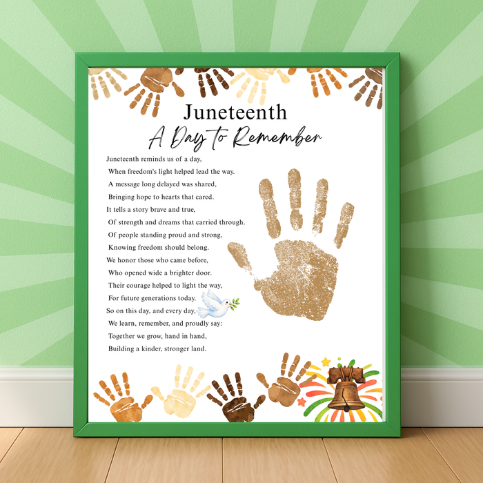 Juneteenth Handprint Craft Printable, Juneteenth Day to Remember Activity, Diversity Keepsake for Kids, Classroom Juneteenth Craft