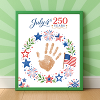 July 4th 250 Years Handprint Craft Printable, Patriotic Independence Day Keepsake Activity for Kids, America 250 Celebration