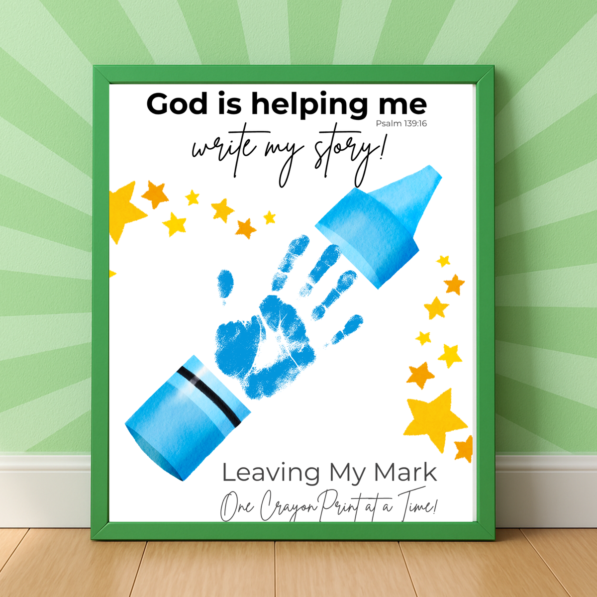 God Is Helping Me Write My Story Handprint Craft Printable | Christian Back to School Keepsake Bundle | Crayon Handprint Activity for Kids