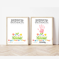 God Picked You God Picked Me Handprint Craft Printable | Christian Mother’s Day Keepsake | Thank You for Helping Me Grow Mom Gift | Kids Faith-Based PDF