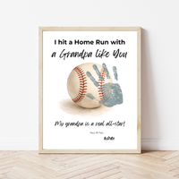 Baseball Handprint Craft for Grandpa, I Hit a Home Run with a Grandpa Like You Printable, Father’s Day Baseball Keepsake from Kids