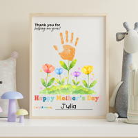 Mother’s Day Handprint Flower Craft Printable | Thank You for Helping Me Grow Keepsake | Preschool DIY Mom Gift | Floral Mother’s Day PDF