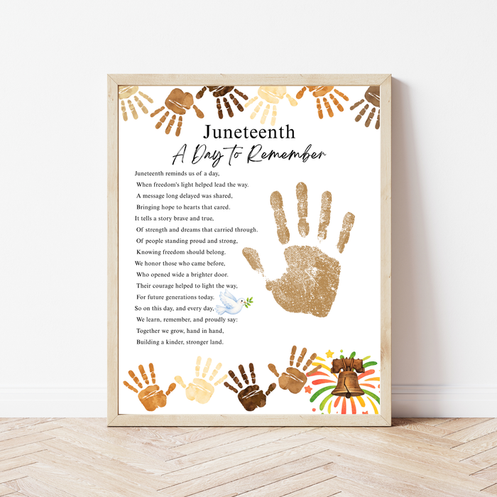 Juneteenth Handprint Craft Printable, Juneteenth Day to Remember Activity, Diversity Keepsake for Kids, Classroom Juneteenth Craft