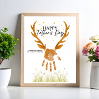 Father’s Day Handprint Craft Printable | Happy Father’s Day Deer Keepsake from Kids | Hunting Dad Gift | Preschool DIY Handprint Art PDF