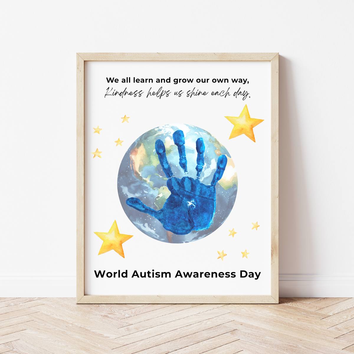 World Autism Awareness Day Handprint Craft Printable | Autism Acceptance Classroom Activity | Inclusive Kids Art Project PDF