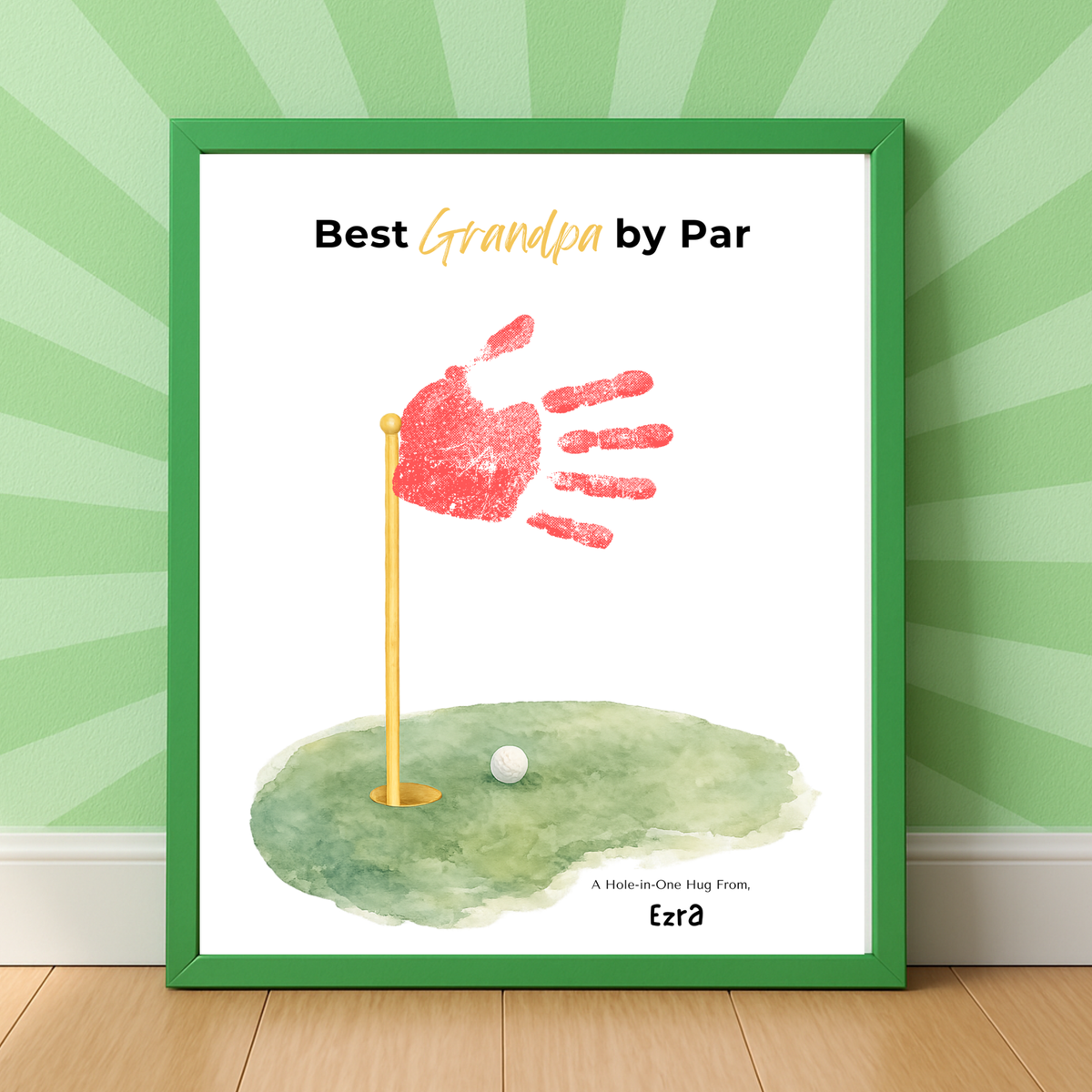 Golf Handprint Craft for Grandpa, Best Grandpa by Par Printable, Father’s Day Golf Keepsake from Kids, Grandpa Birthday Golf Gift