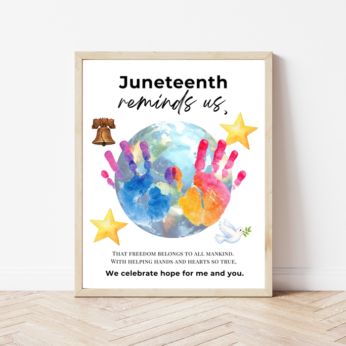 Juneteenth Reminds Us Handprint Craft Printable | Juneteenth Activity for Kids | Diversity & Inclusion Keepsake