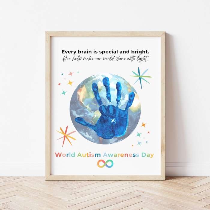 World Autism Acceptance Day Handprint Craft Printable | Autism Awareness & Inclusion Activity for Kids | Classroom Social Emotional Learning Art PDF| Colorful Earth