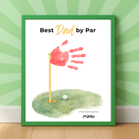 Title Golf Handprint Craft for Dad, Best Dad by Par Printable, Father’s Day Golf Keepsake from Kids, Golf Lover Dad Gift