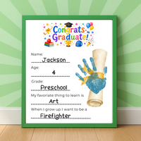 Graduation Interview Printable for Kids, Preschool & Kindergarten Graduation Keepsake, End of Year Memory Craft, Instant Download