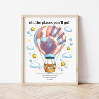 Hot Air Balloon Graduation Handprint Craft Printable | “Oh, the Places You’ll Go!” Inspirational Keepsake | End of Year Art PDF