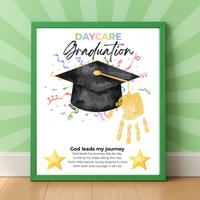 Daycare Graduation Handprint Craft Printable, Christian Graduation Keepsake for Kids, God Leads My Journey, Preschool Graduation Activity, Instant Download