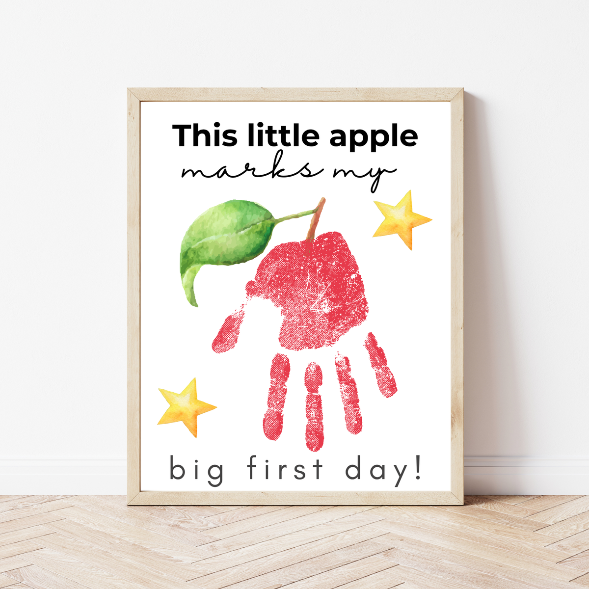 This Little Apple Marks My Big First Day Handprint Craft Printable | First Day of School Keepsake | Preschool & Kindergarten Back to School Activity