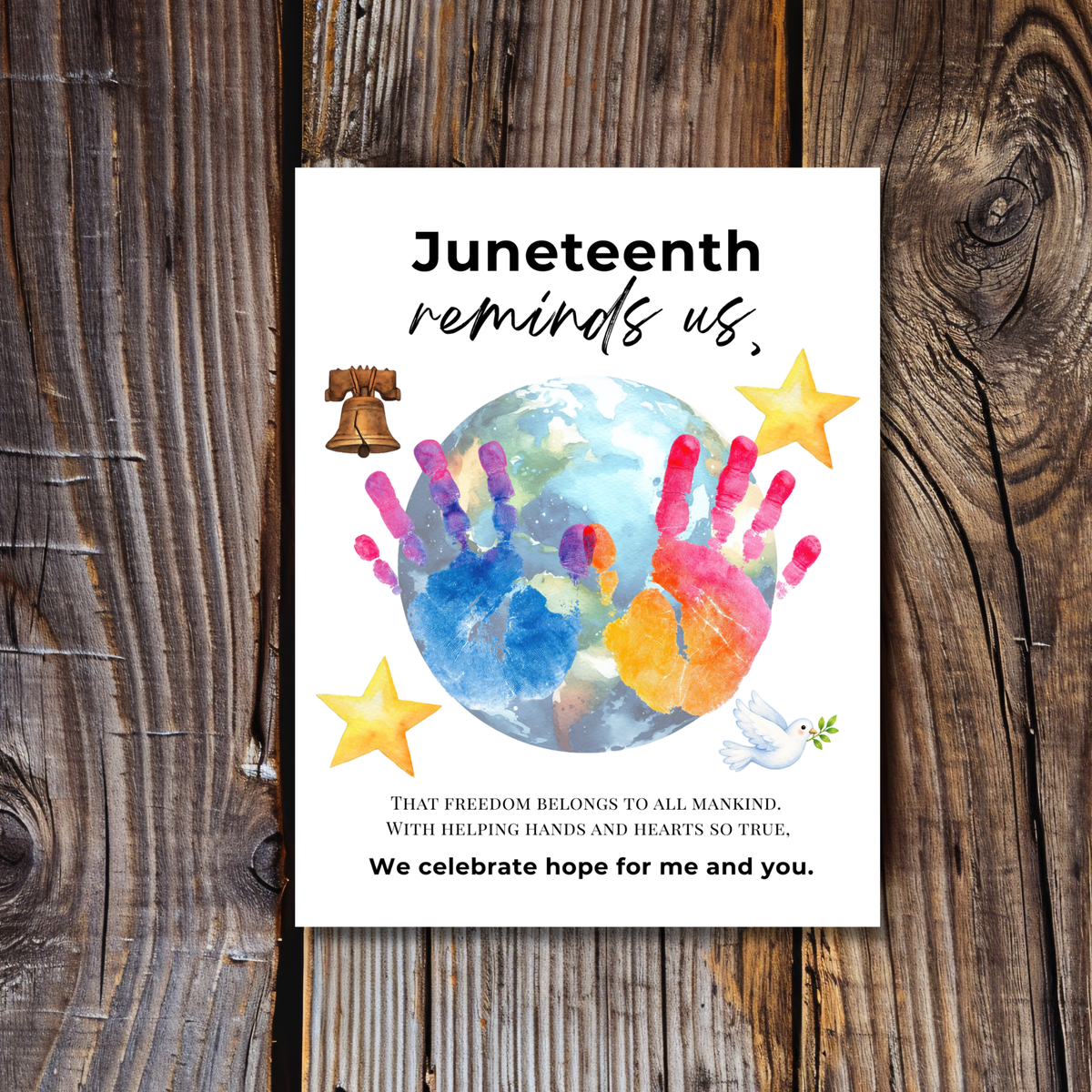 Juneteenth Reminds Us Handprint Craft Printable | Juneteenth Activity for Kids | Diversity & Inclusion Keepsake