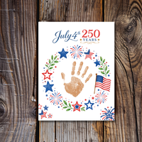 July 4th 250 Years Handprint Craft Printable, Patriotic Independence Day Keepsake Activity for Kids, America 250 Celebration