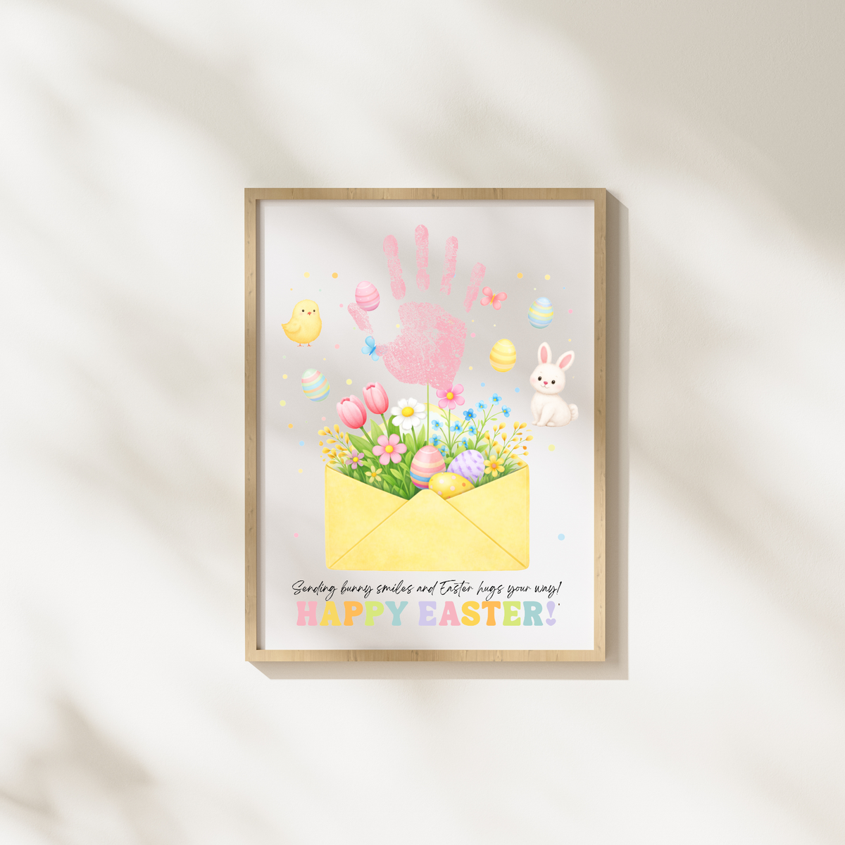 Easter Handprint Craft Printable | Bunny & Chick Flower Envelope Keepsake | Preschool Fine Motor Spring Activity PDF