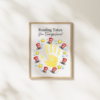 Reading Takes You Everywhere Wreath Handprint Craft Printable | Kids Literacy Week Activity | Preschool Reading Celebration Art PDF