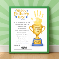 Father’s Day Trophy Handprint Craft Printable | Best Dad Ever Keepsake | Kids DIY Gift for Dad | Preschool Father’s Day Activity