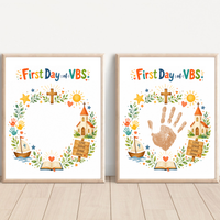 First Day of VBS Handprint Craft Printable | Vacation Bible School Keepsake | Christian Summer Church Activity