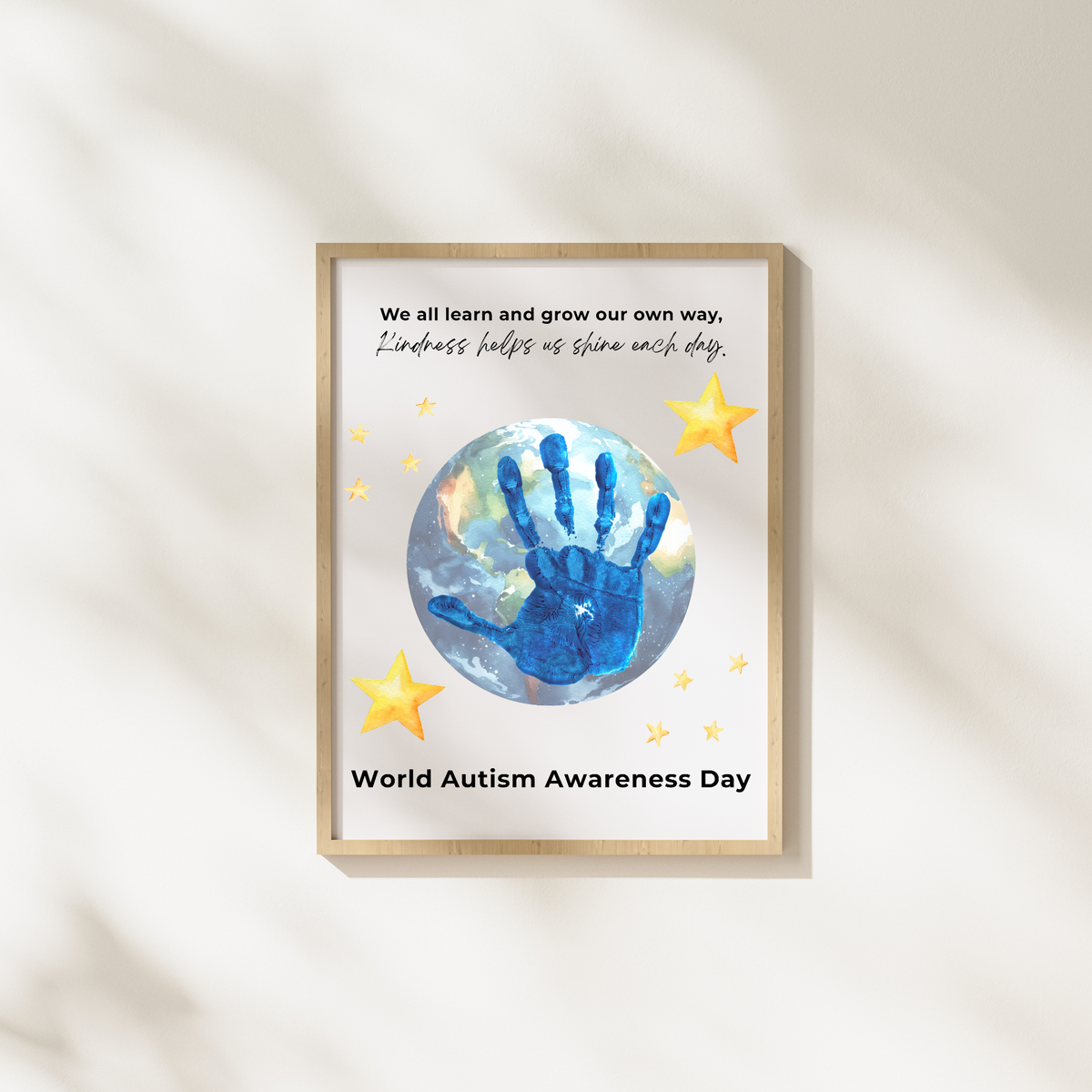 World Autism Awareness Day Handprint Craft Printable | Autism Acceptance Classroom Activity | Inclusive Kids Art Project PDF