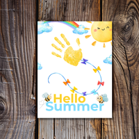 Hello Summer Handprint Craft Printable | Summer Keepsake Activity for Kids | Preschool Kindergarten End of School Year Craft