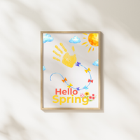 Hello Spring Handprint Kite Craft Printable with Kite | Spring Preschool Activity | Kids Seasonal Art Project | Classroom Spring Keepsake PDF