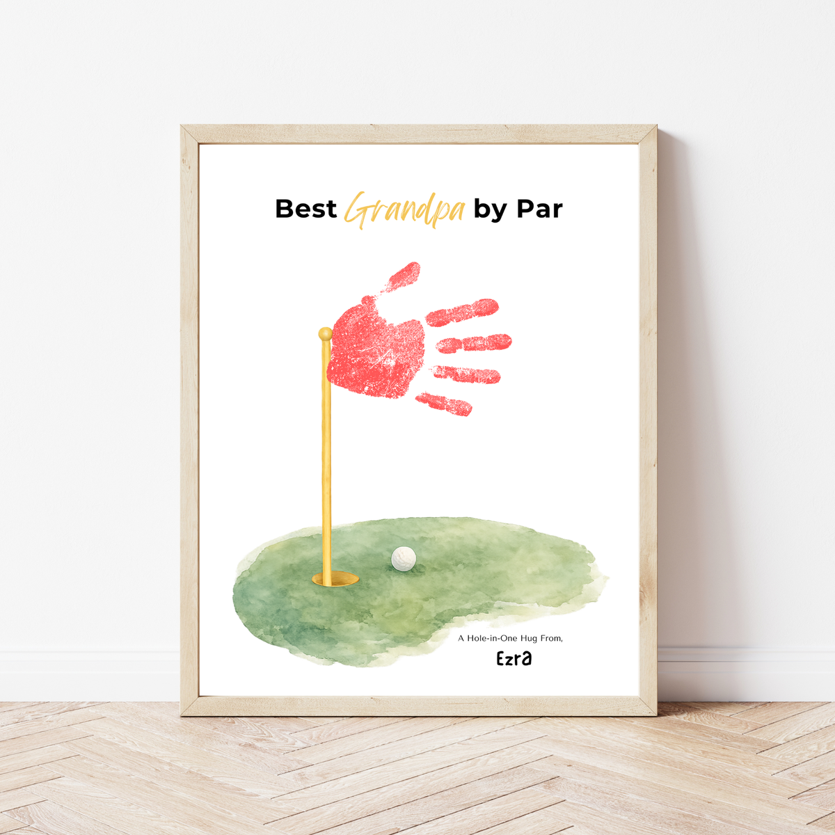 Golf Handprint Craft for Grandpa, Best Grandpa by Par Printable, Father’s Day Golf Keepsake from Kids, Grandpa Birthday Golf Gift