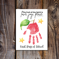Fruit of the Spirit Apple Handprint Craft Printable | First & Last Day of School Keepsake | Christian Back to School Activity