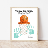 Basketball Grandpa Handprint Craft Printable, To My Grandpa The Real MVP, Basketball Grandpa Birthday Gift, Sports Grandpa Keepsake from Kids