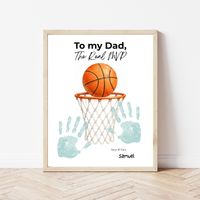 Basketball Father’s Day Handprint Craft Printable, To My Dad The Real MVP, Basketball Birthday Gift for Dad, Sports Dad Keepsake from Kids