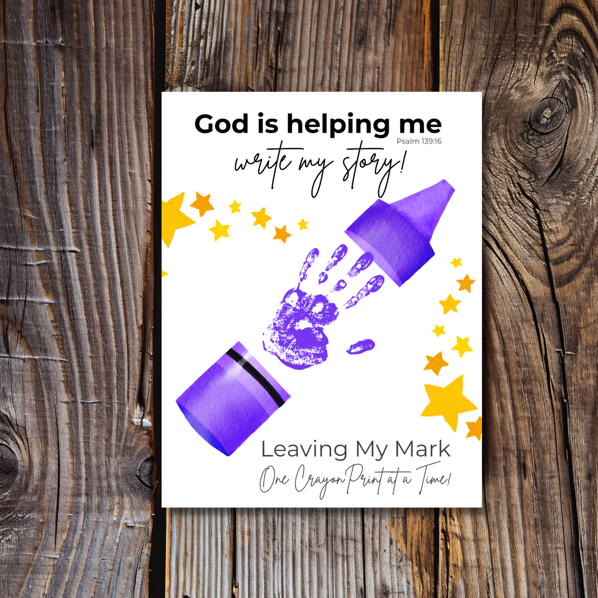 God Is Helping Me Write My Story Handprint Craft Printable | Christian Back to School Keepsake Bundle | Crayon Handprint Activity for Kids