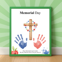 Christian Memorial Day Handprint Craft Printable | Patriotic Keepsake Art for Kids | Veterans Tribute Activity | Preschool Classroom DIY PDF