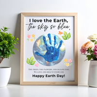 Earth Day Handprint Craft Printable | Happy Earth Day Keepsake from Kids | Preschool Earth Day Art Activity | Classroom Spring Craft PDF