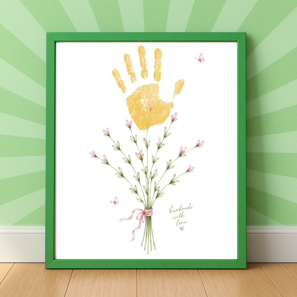 Mother’s Day Handprint Flower Craft Printable | Mom Grandma Aunt Keepsake Gift | Birthday & Valentine’s Day Handprint Bouquet | Preschool DIY Printable