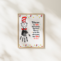 Today You Are YOU Printable | Dr. Seuss Inspired Handprint Art | Kids Classroom Quote Art | Reading Motivation Keepsake PDF