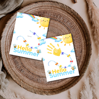 Hello Summer Handprint Craft Printable | Summer Keepsake Activity for Kids | Preschool Kindergarten End of School Year Craft