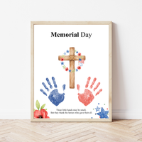 Christian Memorial Day Handprint Craft Printable | Patriotic Keepsake Art for Kids | Veterans Tribute Activity | Preschool Classroom DIY PDF