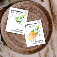 God Picked You to Be My Dad Rocket Handprint Craft Printable, Father’s Day Space Keepsake Gift from Kids