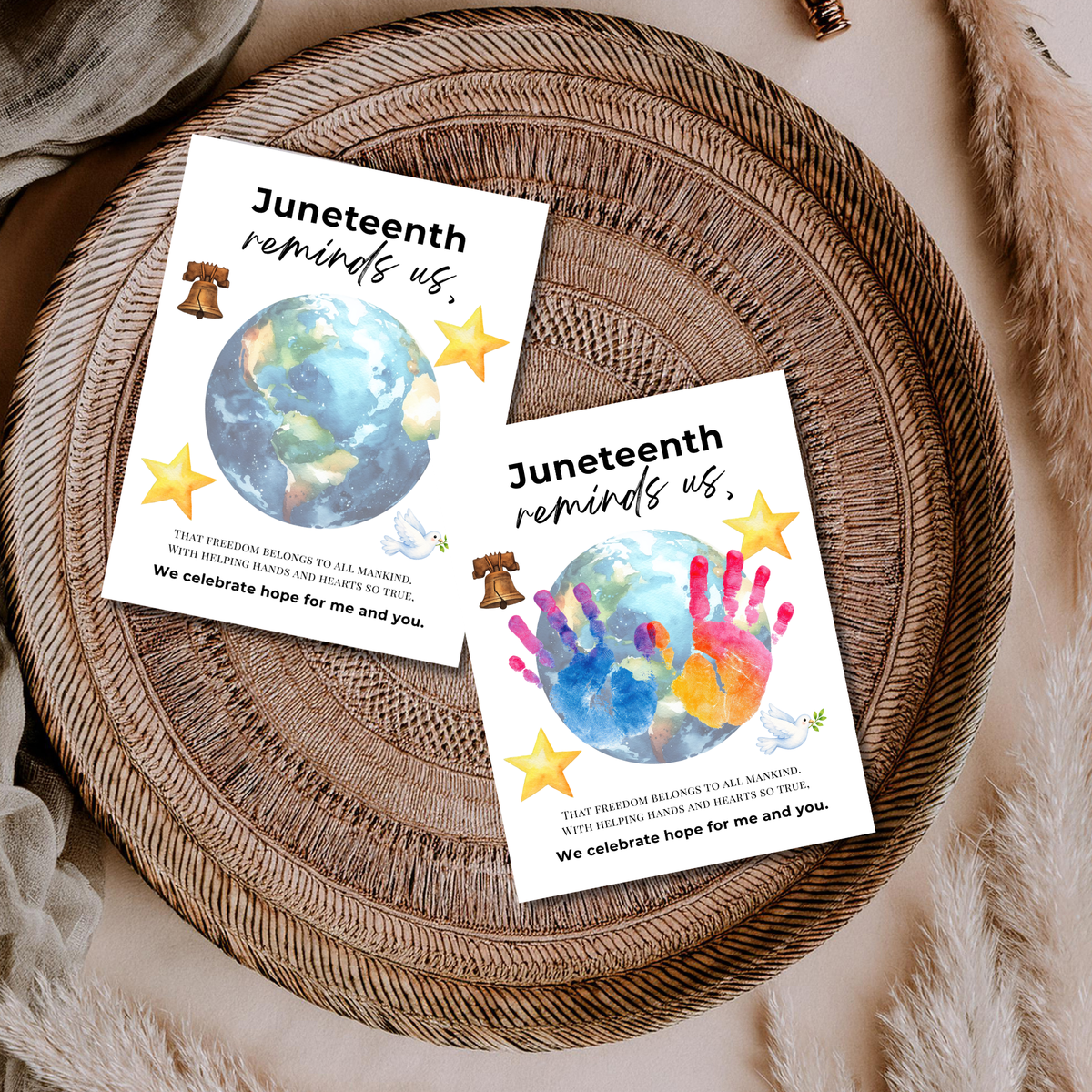 Juneteenth Reminds Us Handprint Craft Printable | Juneteenth Activity for Kids | Diversity & Inclusion Keepsake