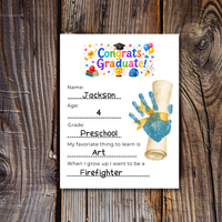 Graduation Interview Printable for Kids, Preschool & Kindergarten Graduation Keepsake, End of Year Memory Craft, Instant Download