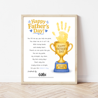 Father’s Day Trophy Handprint Craft Printable | Best Dad Ever Keepsake | Kids DIY Gift for Dad | Preschool Father’s Day Activity