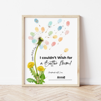 Mother’s Day Dandelion Handprint Craft Printable | I Couldn’t Wish for a Better Mom Keepsake | Preschool DIY Mother’s Day Gift | Kids Fingerprint Art PDF