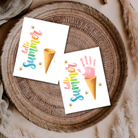 Hello Summer Ice Cream Cone Handprint Craft Printable | Summer Keepsake Activity for Kids | Preschool, Daycare & Kindergarten Summer Art