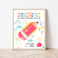 Teacher Gift Card Holder Printable | Teacher Appreciation Gift Card Craft | End of School Year Teacher Gift | A Special Treat for a Teacher Like You