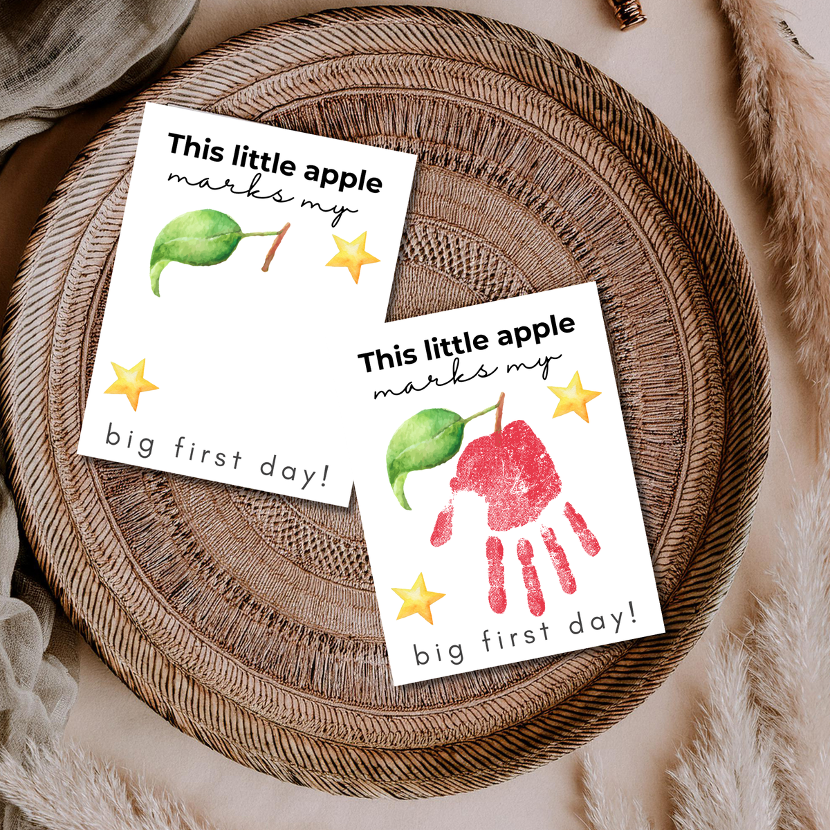This Little Apple Marks My Big First Day Handprint Craft Printable | First Day of School Keepsake | Preschool & Kindergarten Back to School Activity