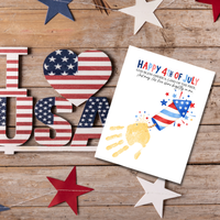 Christian 4th of July Firecracker Handprint Craft Printable | God Bless America Handprint Art | Faith-Based Independence Day Keepsake for Kids