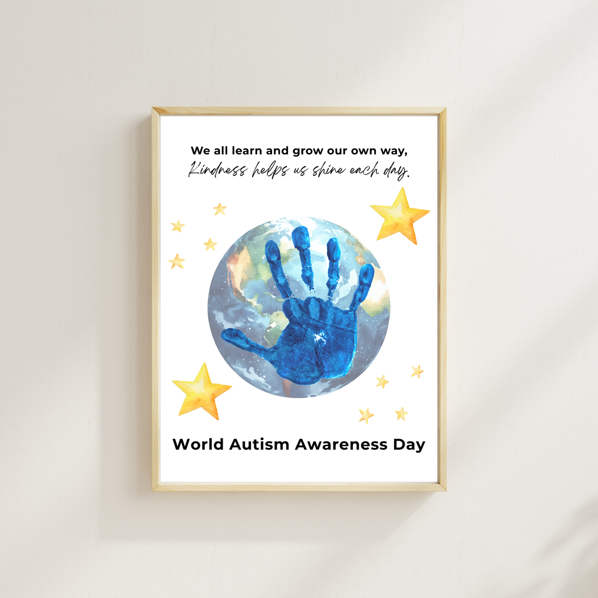 World Autism Awareness Day Handprint Craft Printable | Autism Acceptance Classroom Activity | Inclusive Kids Art Project PDF