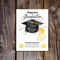 Daycare Graduation Handprint Craft Printable, Christian Graduation Keepsake for Kids, God Leads My Journey, Preschool Graduation Activity, Instant Download