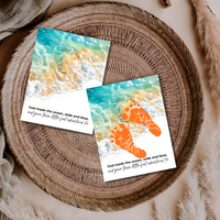 God Made the Ocean, Wide and Blue Footprint Craft Printable | Christian Beach Keepsake | Summer Footprint Art for Kids