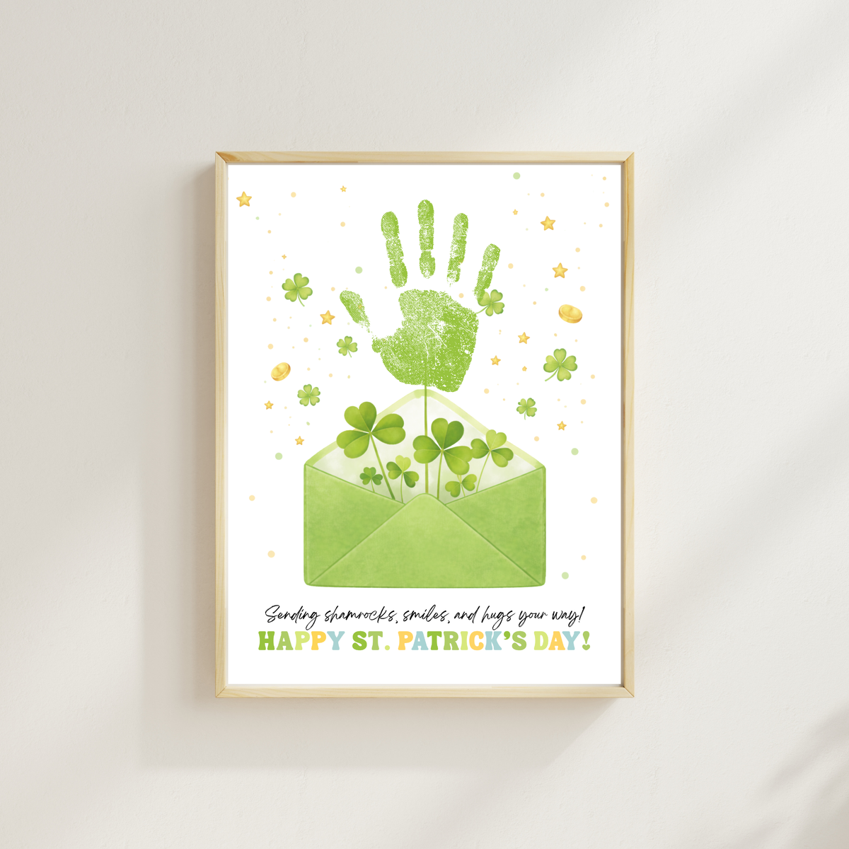St. Patrick’s Day Handprint Craft Printable | Shamrock Envelope Keepsake Art | Preschool Fine Motor Activity PDF